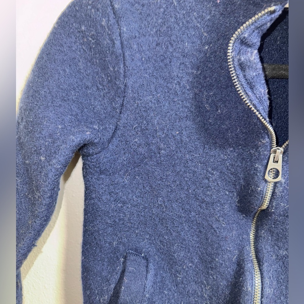 J.Crew Merino Wool Zip Jacket Navy Blue Small - Picture 7 of 9